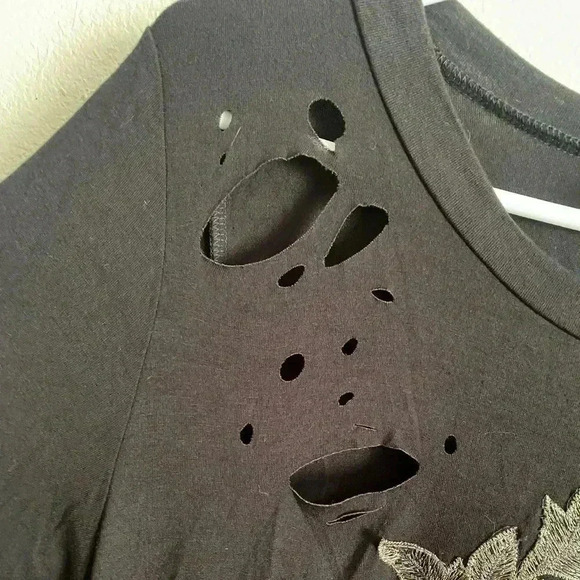 🆕Black Hollows Out T-Shirt Dress 3D Rose 2X🆕 - Picture 8 of 13